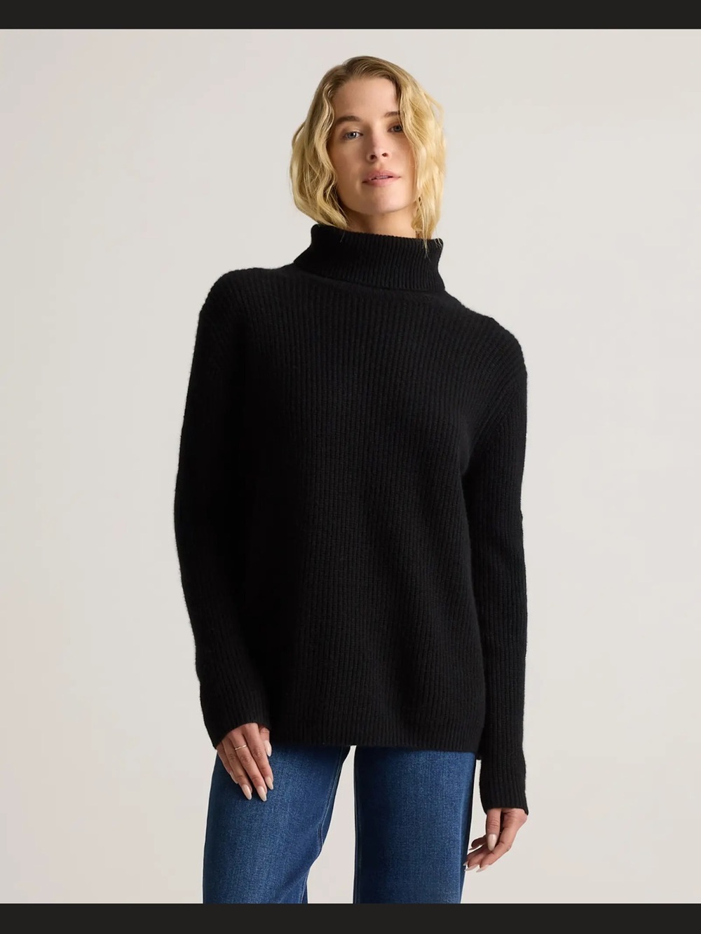 Women's Mongolian Cashmere Fisherman Turtleneck Sweater - XL